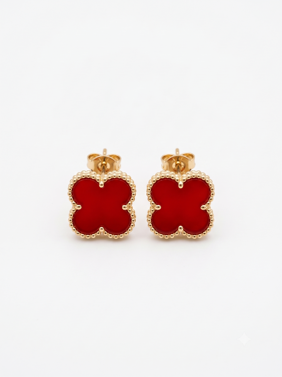 The Scarlet Quatrefoil Stud Earrings