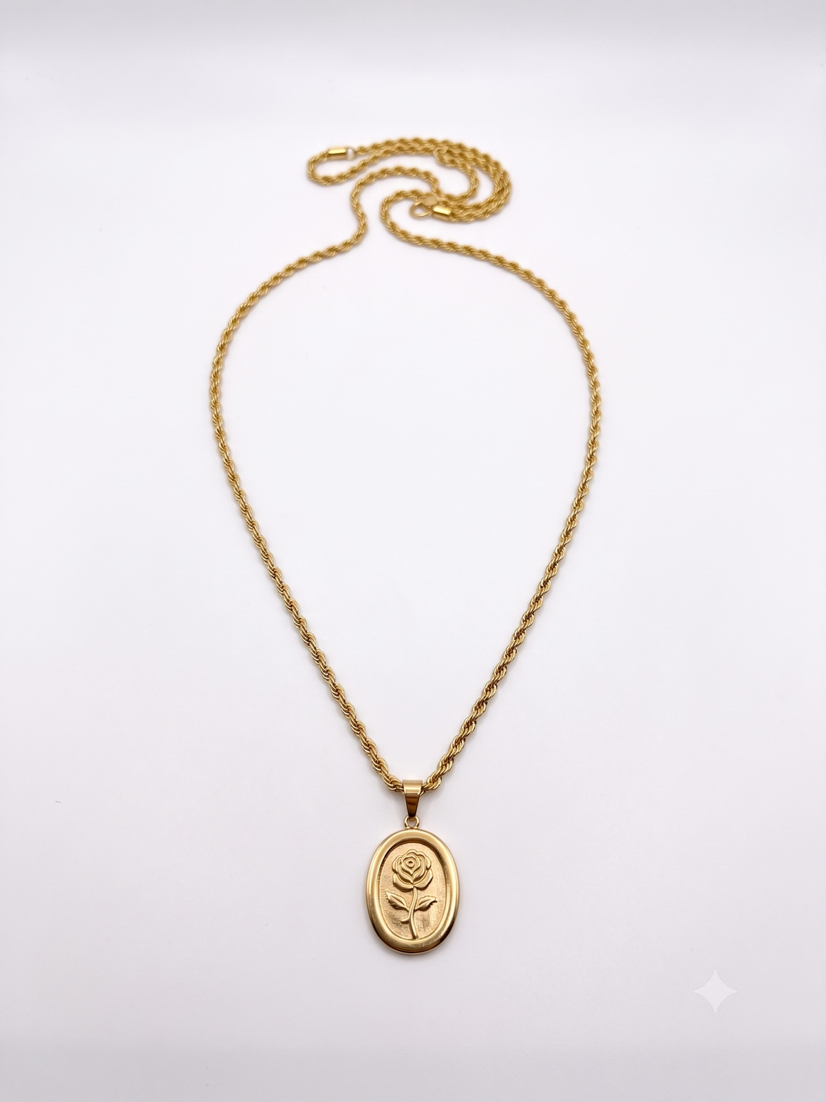 Vintage Rose Pendant Necklace
