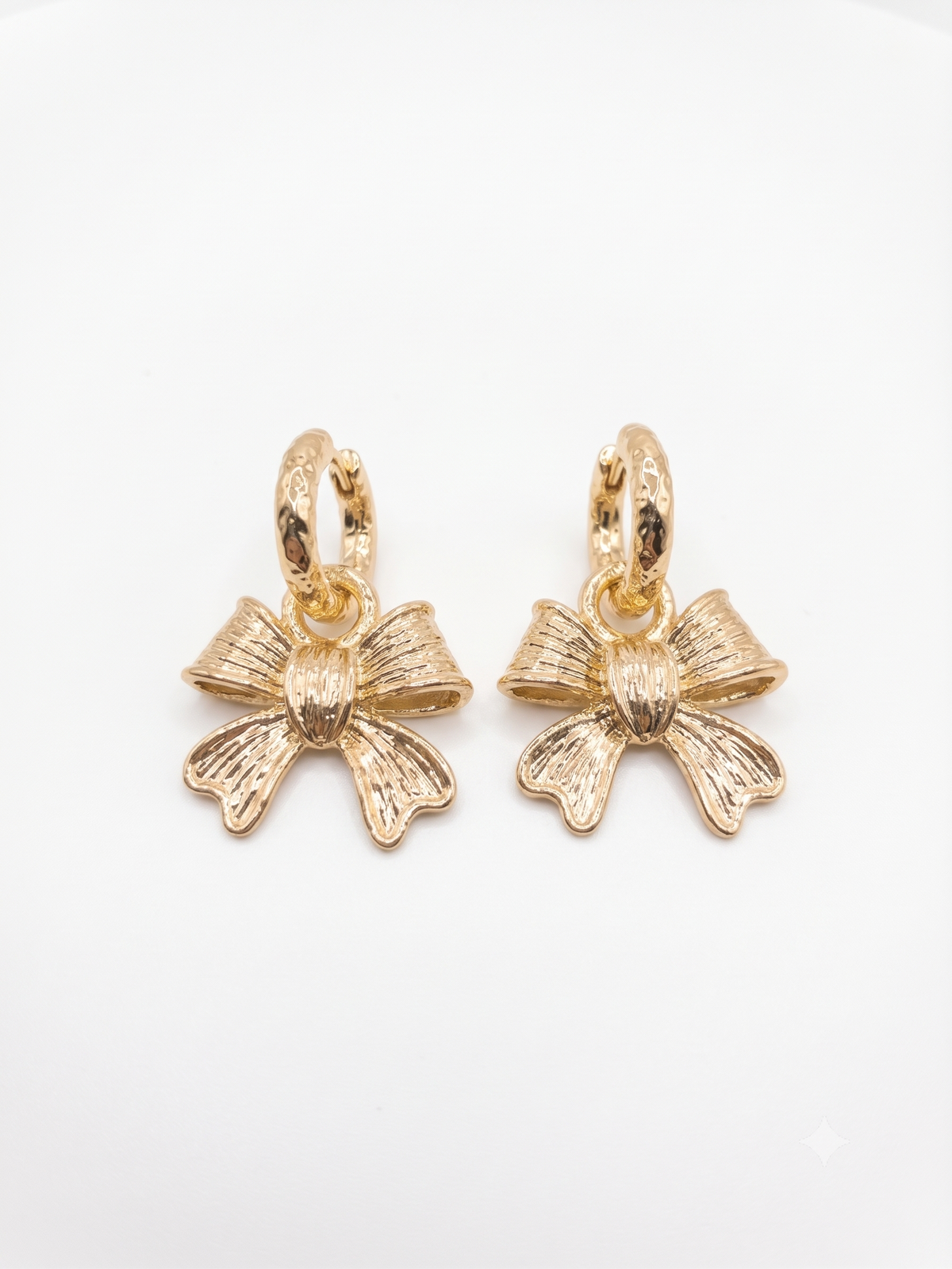The Margot Textured Bow Hoop Earrings