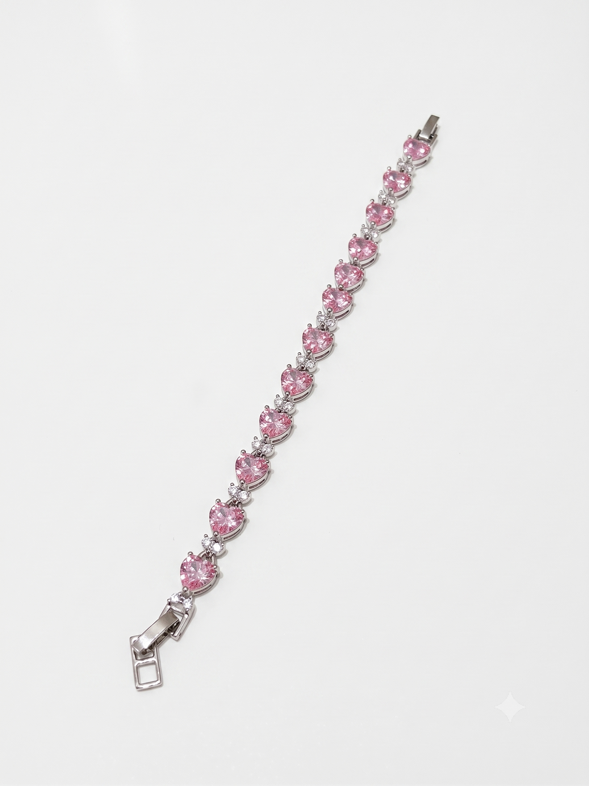 The Juliet Pink Heart Tennis Bracelet