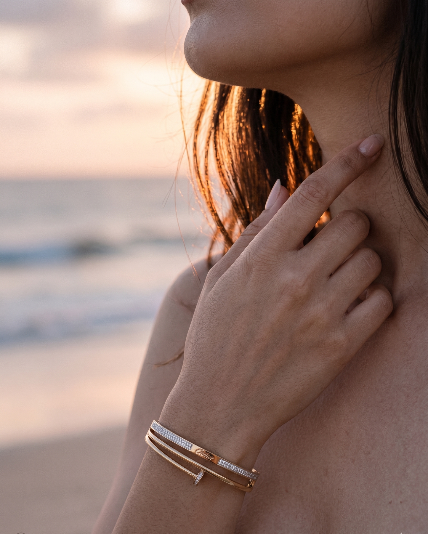 The Pavé & Nail Dual Bangle Set