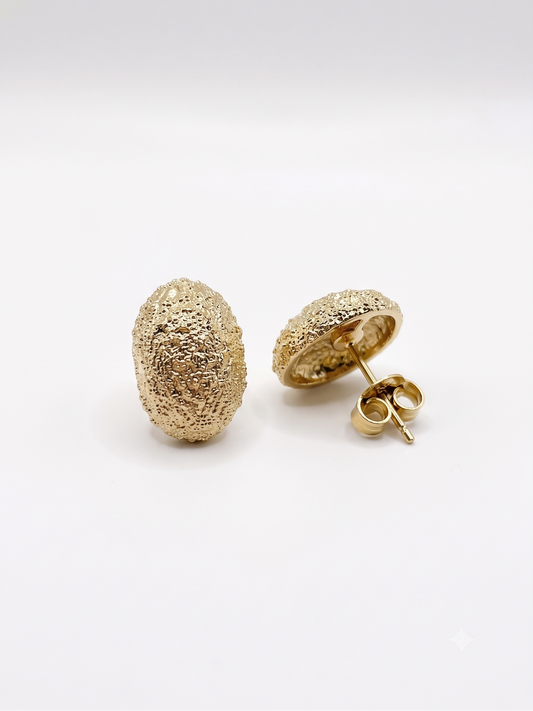 Granulated Gold Nugget Stud Earrings