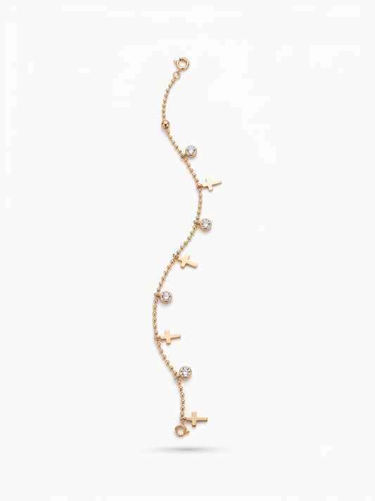 The Stella Cross & Crystal Bracelet