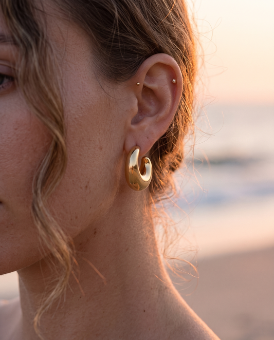 The Solene Chunky Dome Hoops