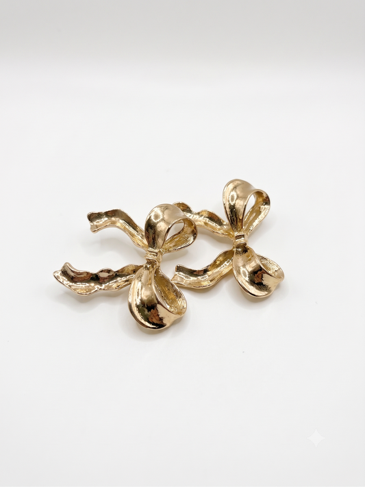 The Gilded Ribbon Bow Earrings