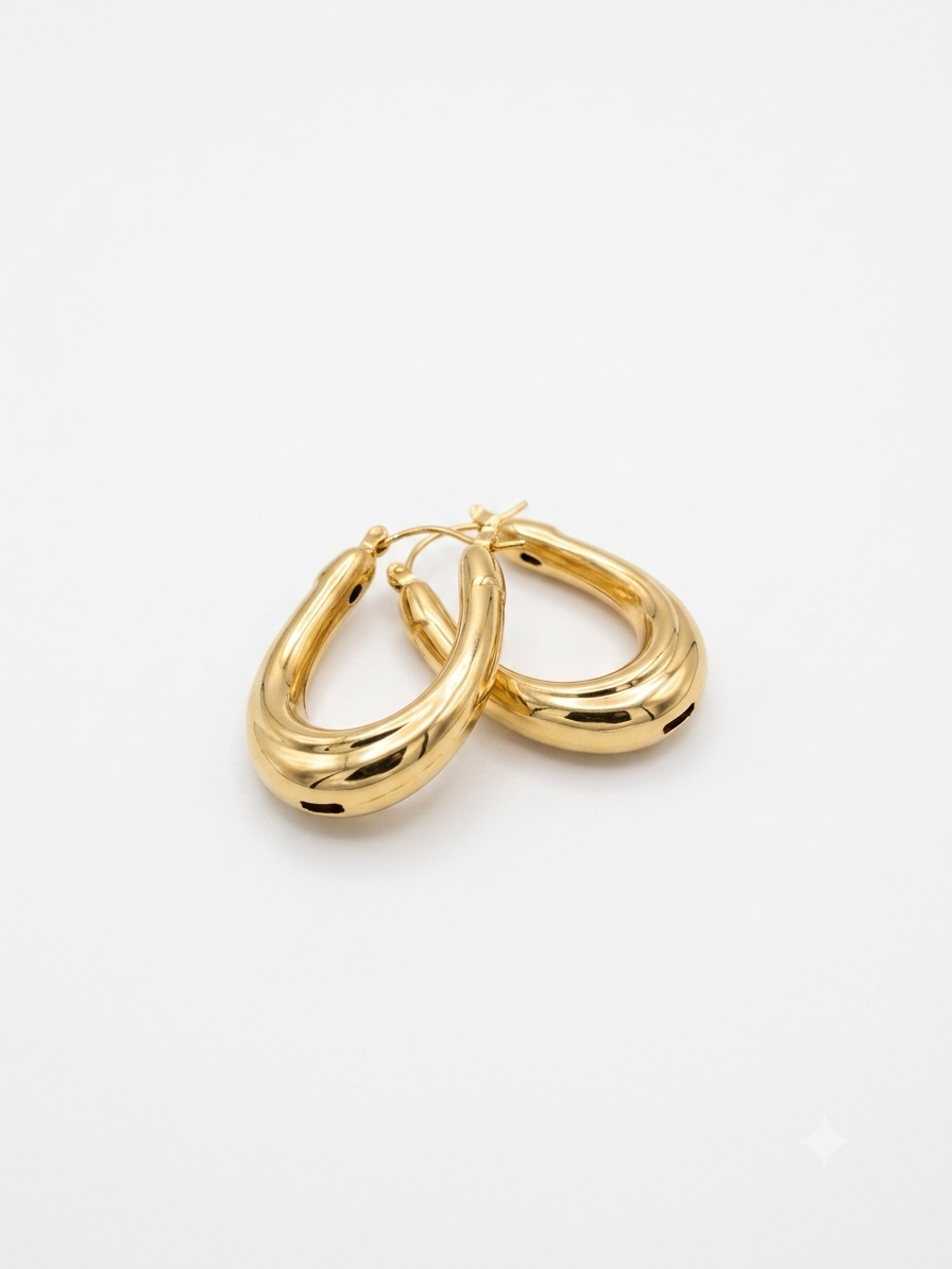 Teardrop Gold Hoops