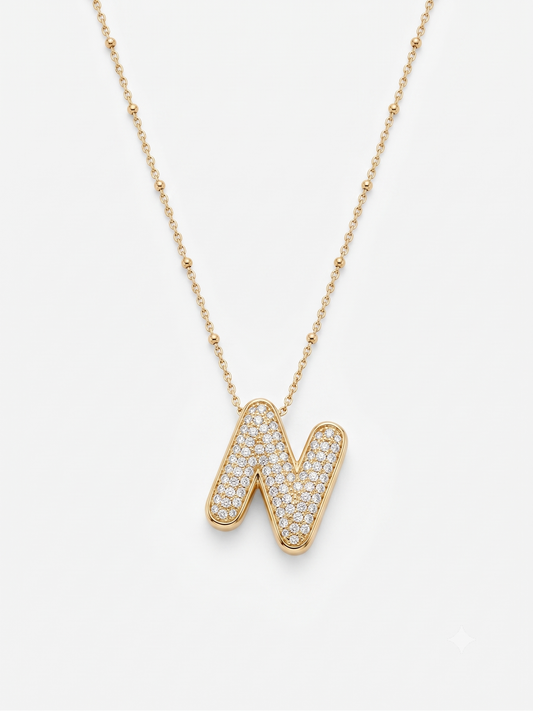 The Signature Pavé Initial Necklace