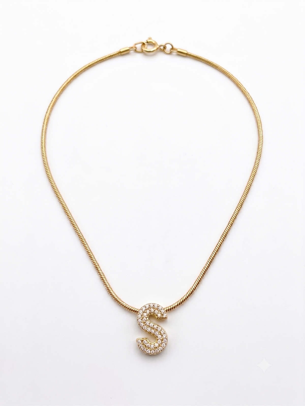 Signature 'S' Initial Pavé Necklace