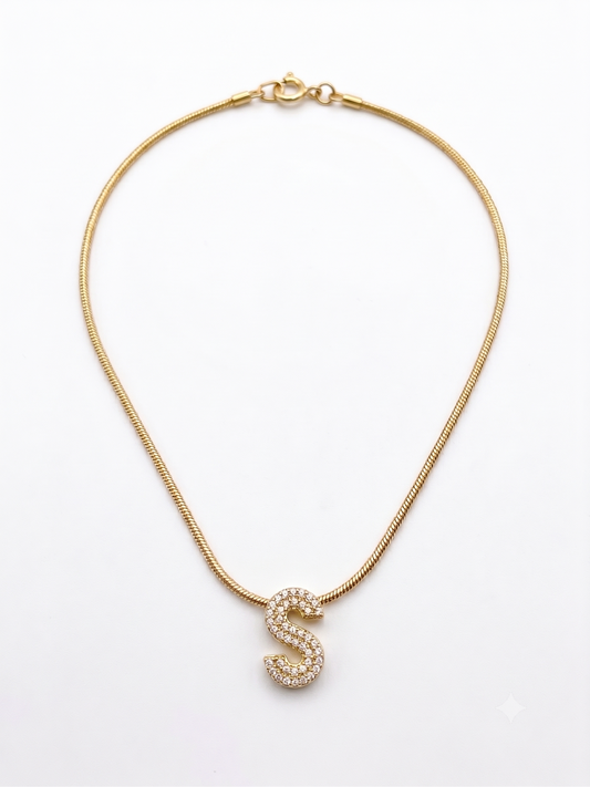 Signature 'S' Initial Pavé Necklace