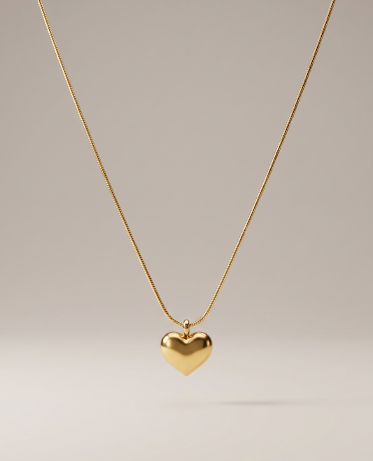 The Valencia Puffed Heart Necklace