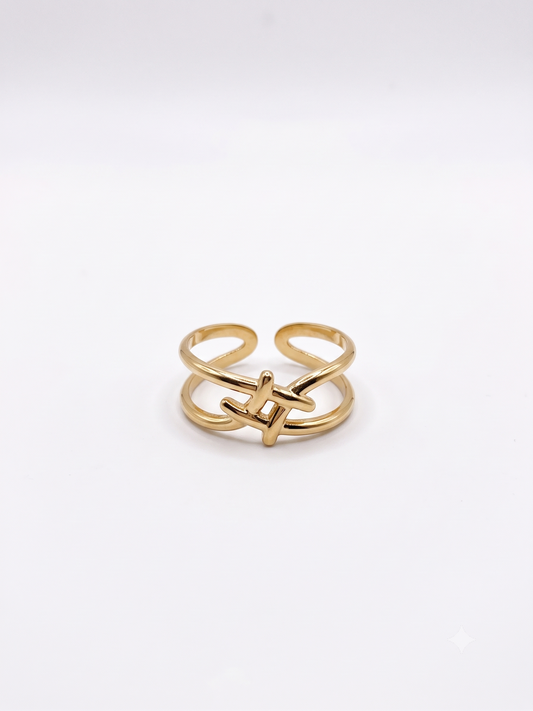 Aria Interlocking Geometric Statement Ring