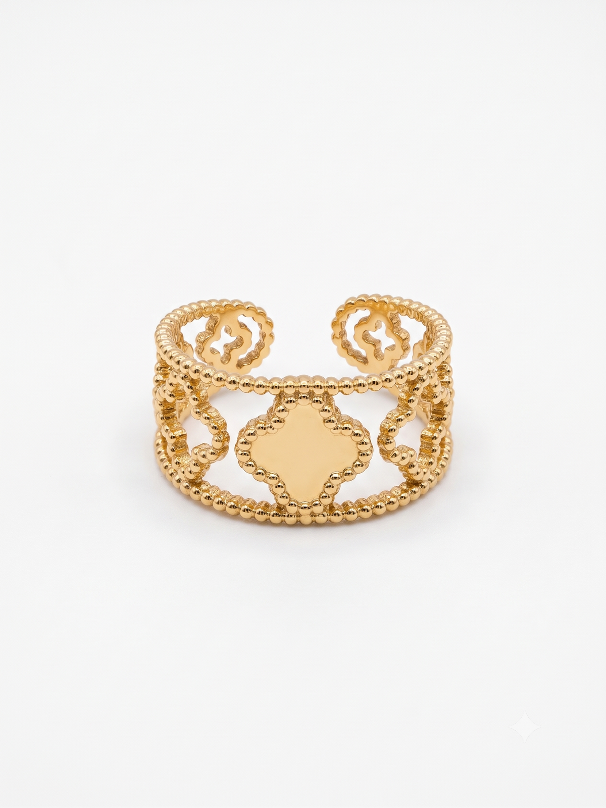 The Clover Milgrain Open Ring