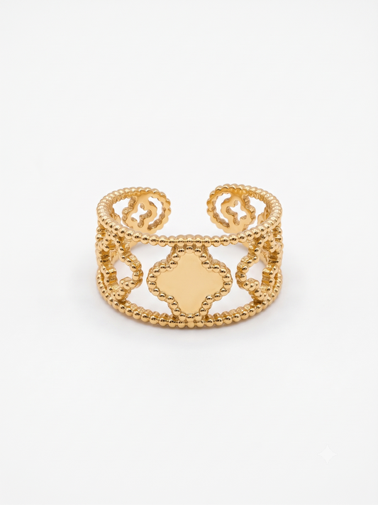 The Clover Milgrain Open Ring
