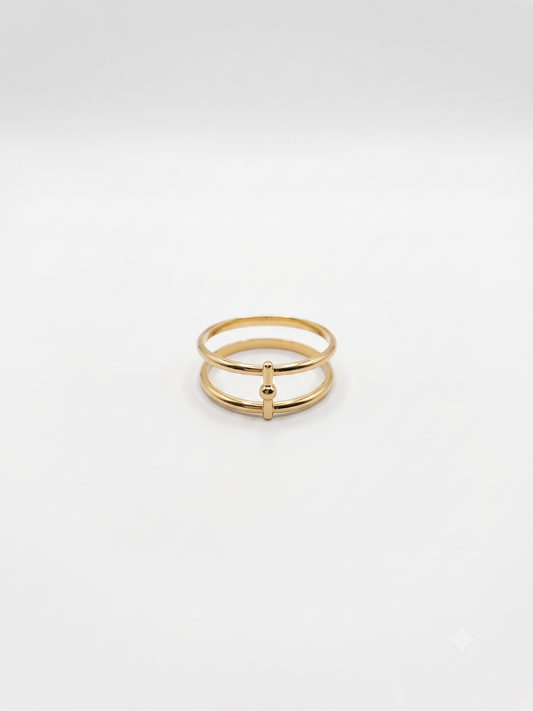 The Celeste Minimalist Double Band Ring