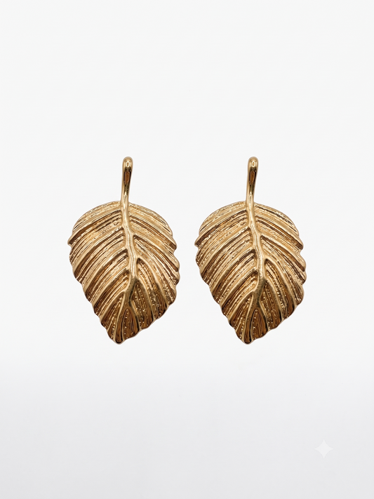 The Botanica Textured Leaf Earrings