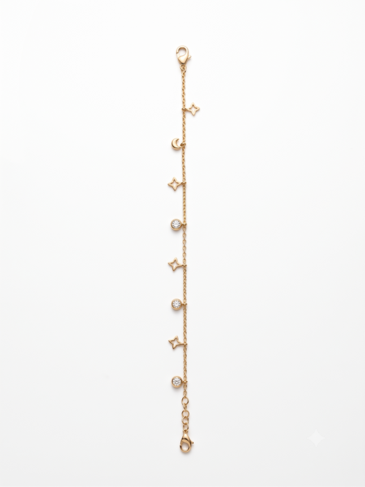 The Celeste Star & Moon Charm Bracelet