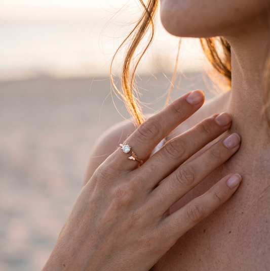 The Papillon Solitaire Open Ring