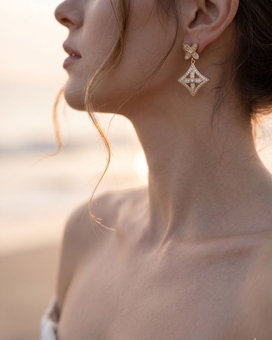 The Alora Pavé Drop Earrings