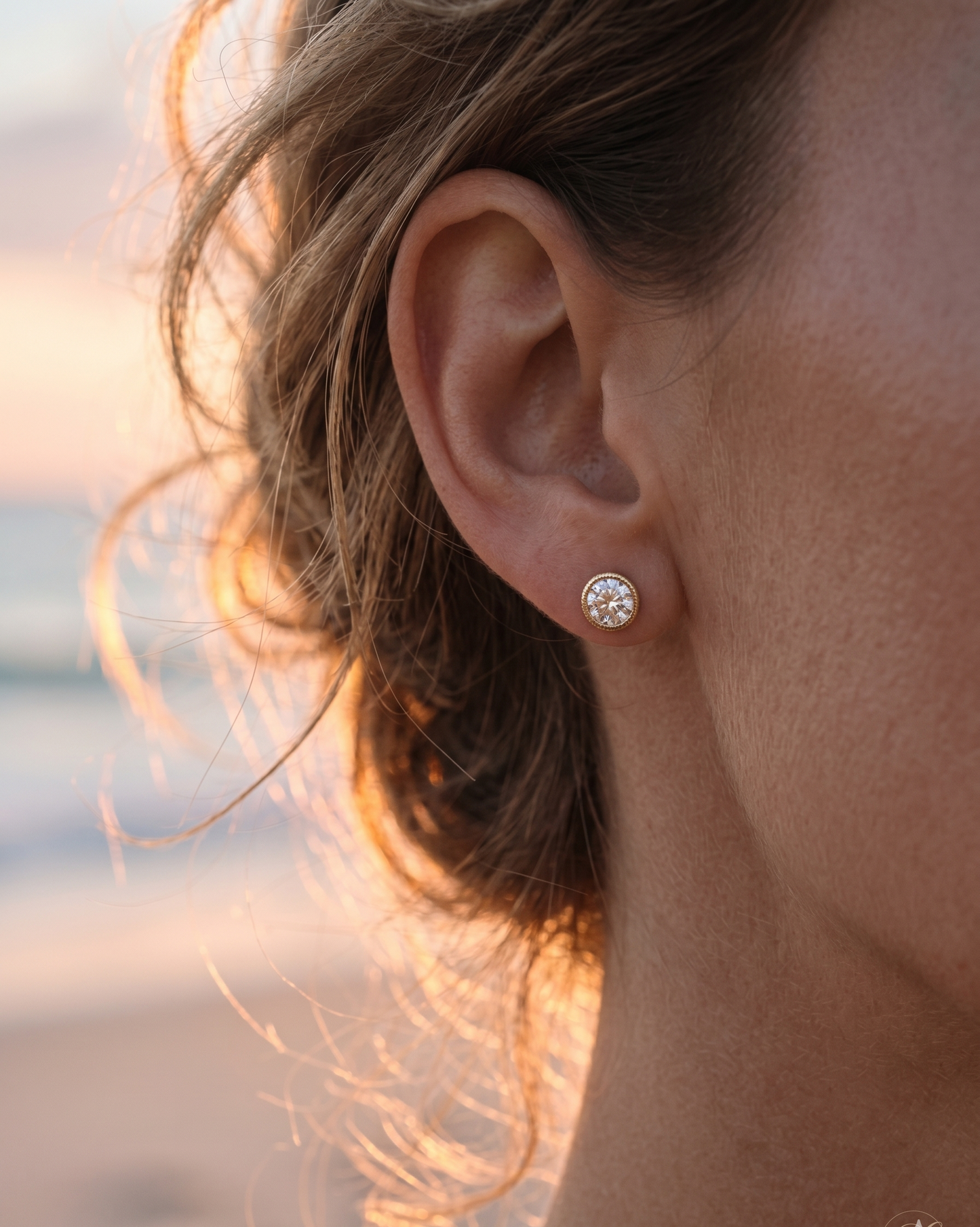 The Celine Bezel Solitaire Studs