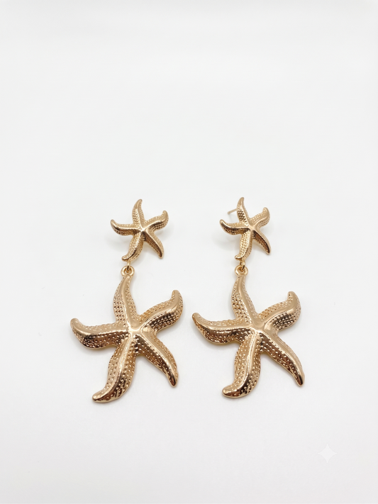 The Aurelia Double Starfish Drop Earrings