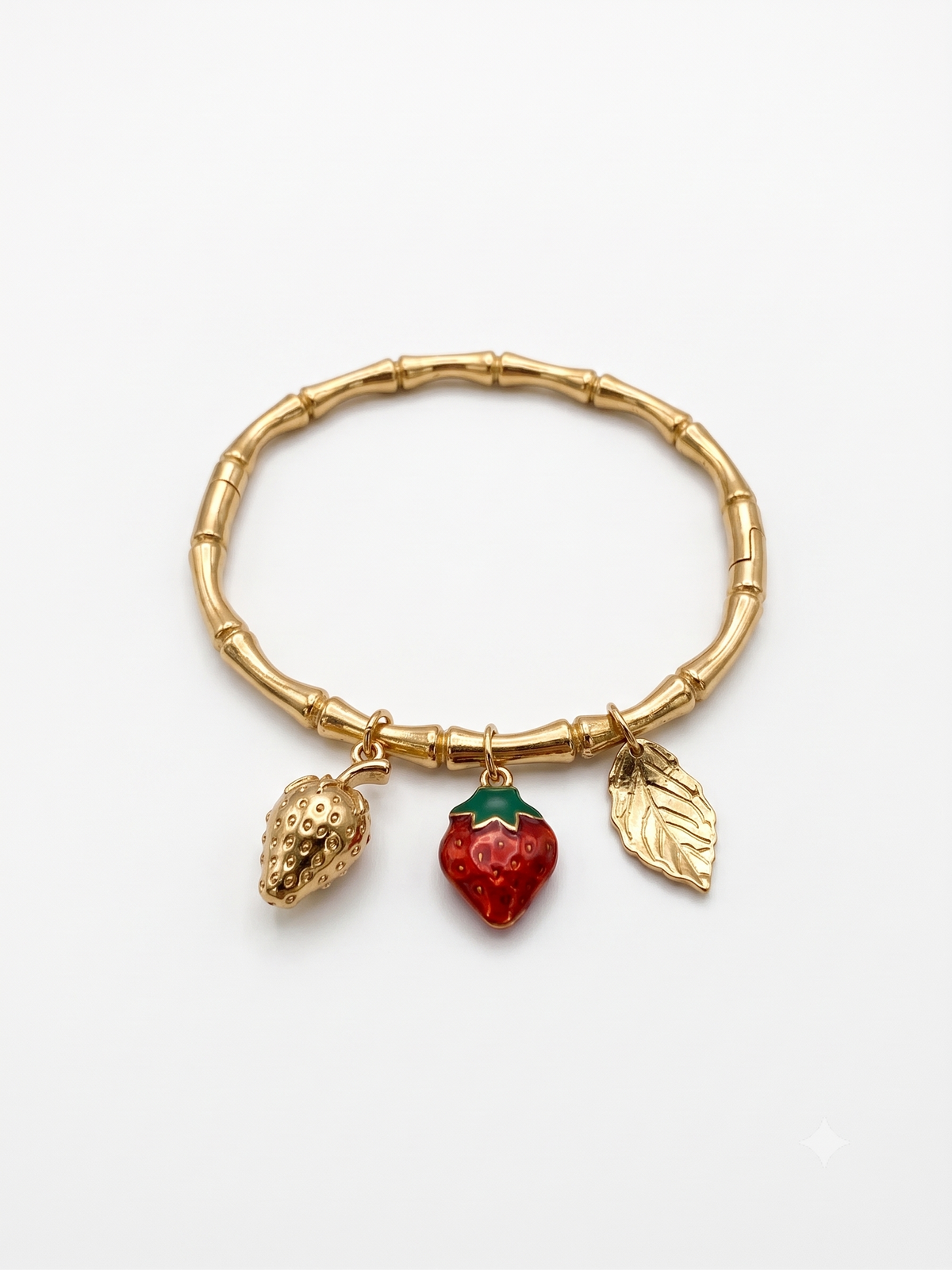 The Wild Strawberry Charm Bamboo Bangle