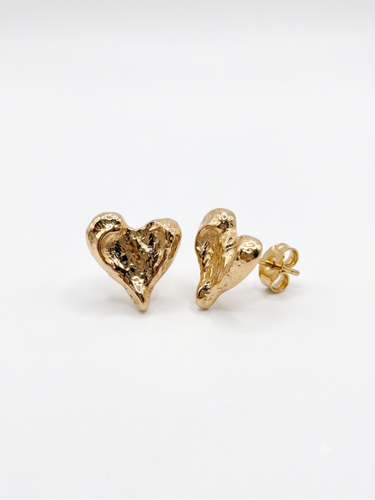 The Molten Heart Stud Earrings