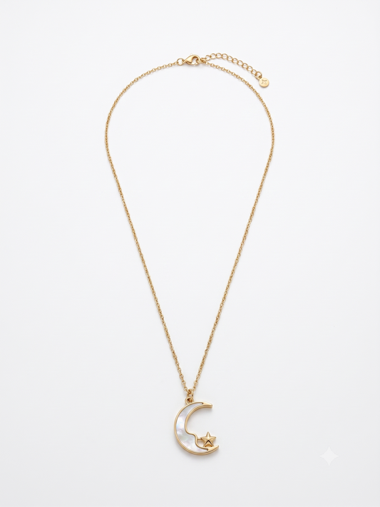 The Selene Mother-of-Pearl Moon Necklace