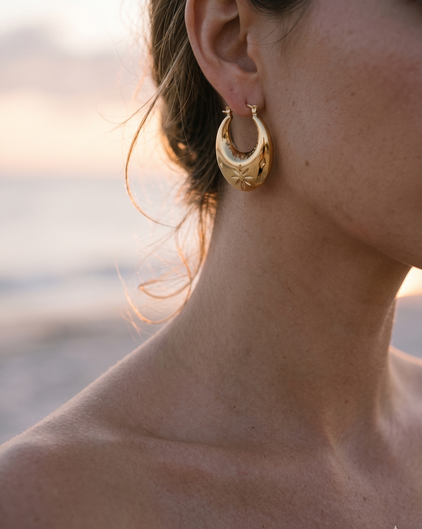 The Stella Engraved Hoops