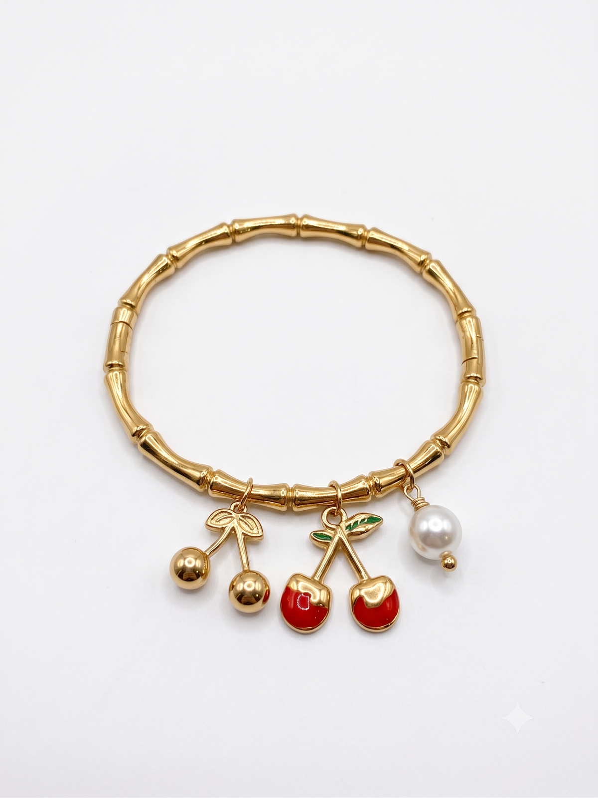 The Orchard Cherry & Pearl Bamboo Bangle