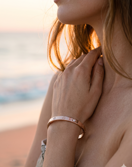The Classic Screw & Crystal Bangle